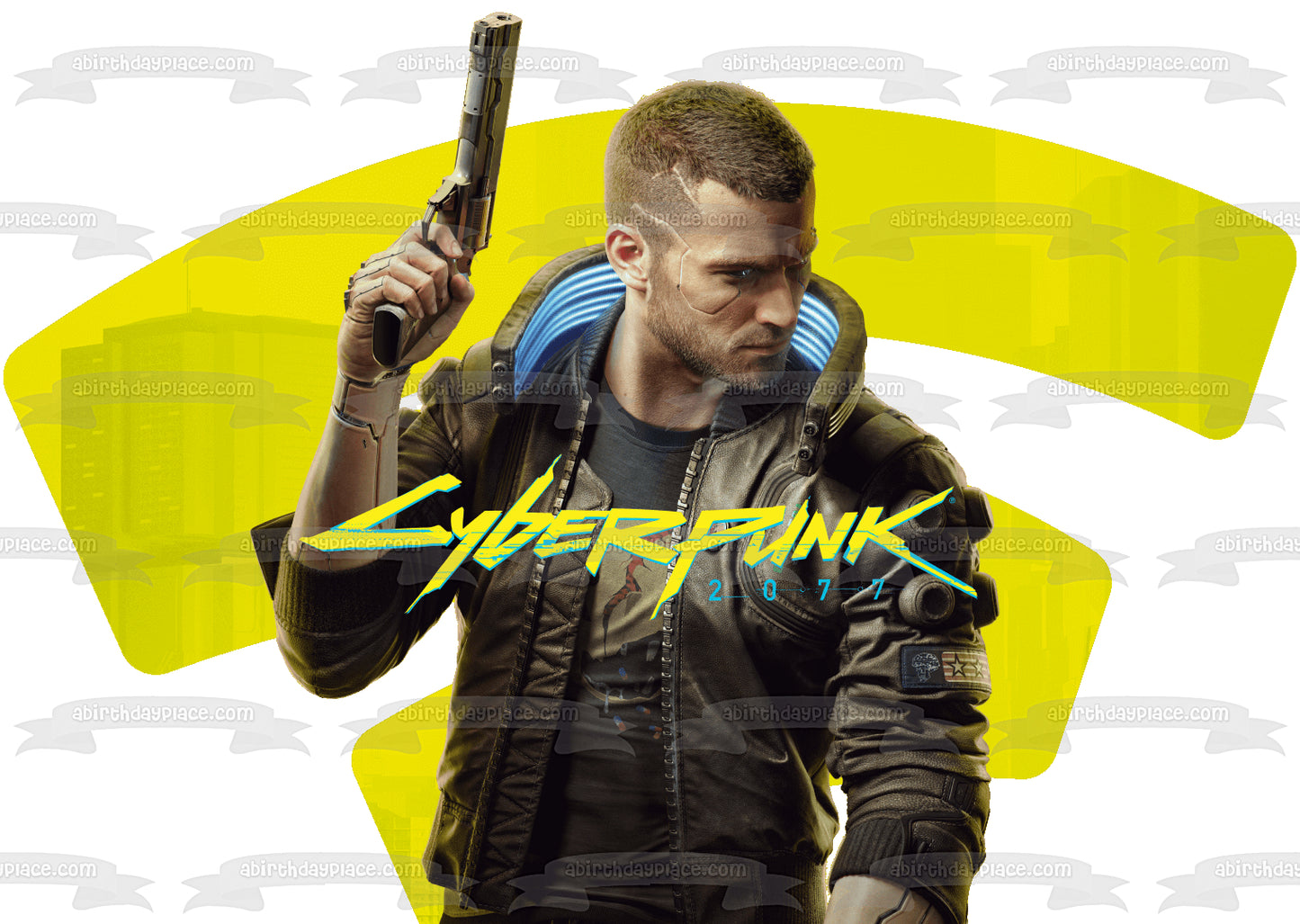 Cyberpunk 2077 Johnny Silverhand Edible Cake Topper Image ABPID53412