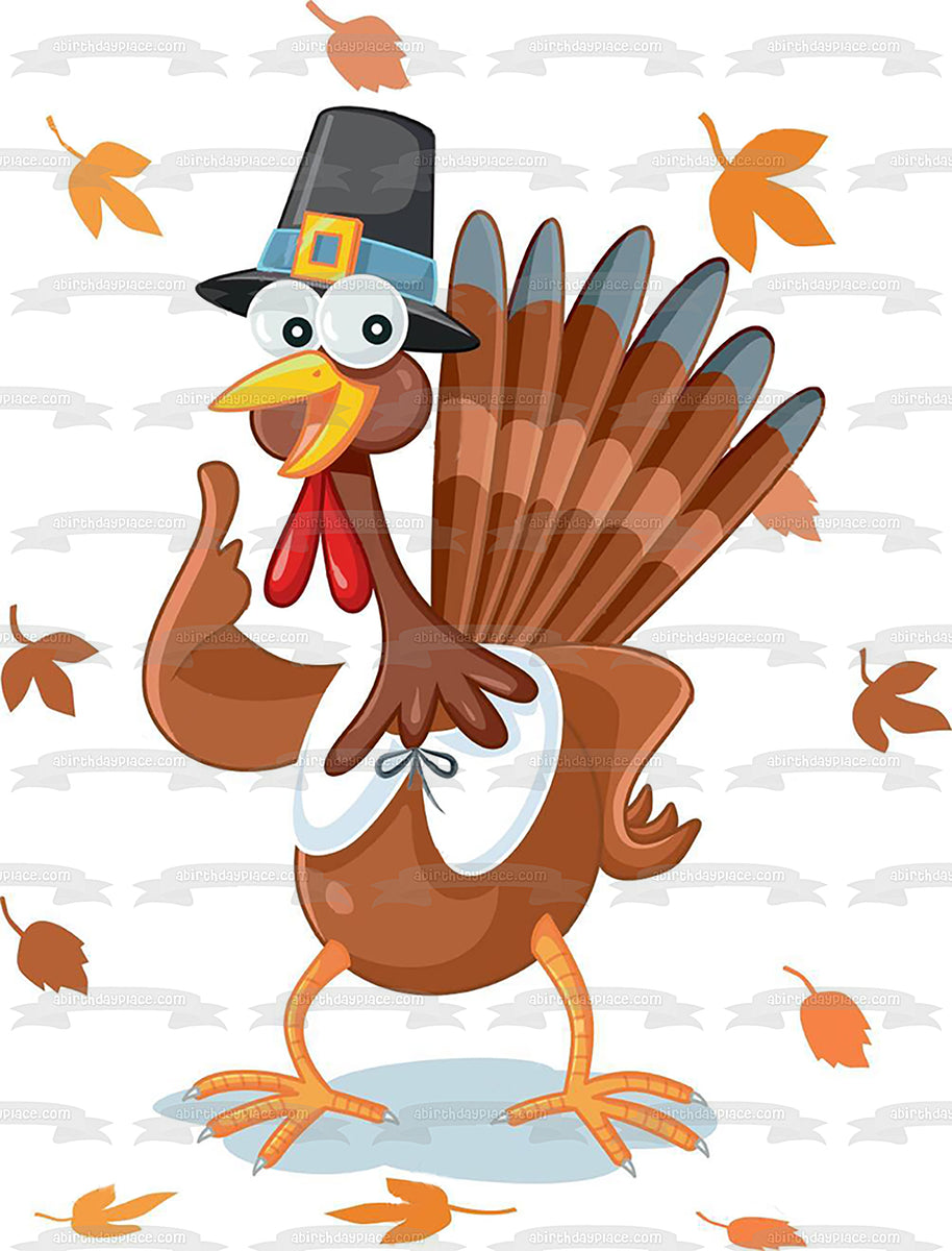 Dancing Turkey Happy Thanksgiving Edible Cake Topper Image ABPID53431 ...