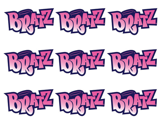 Bratz Dolls Pink Logo 9 Count Cupcake Toppers or Strips Edible Cupcake Topper Images ABPID53494