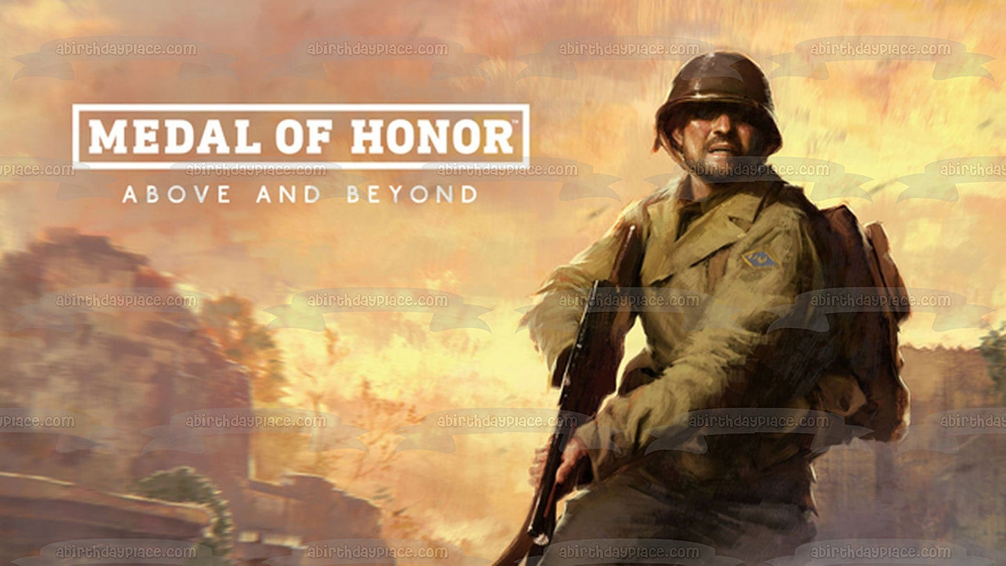 Medal of Honor Above and Beyond William Holt World War 2 Video Game Poster Edible Cake Topper Image ABPID53512