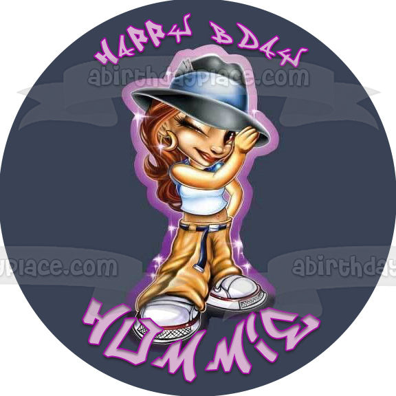 Betty Boop Chola Chicano Feliz Cumpleaños Personalizable Edible Cake Topper Imagen ABPID53617 