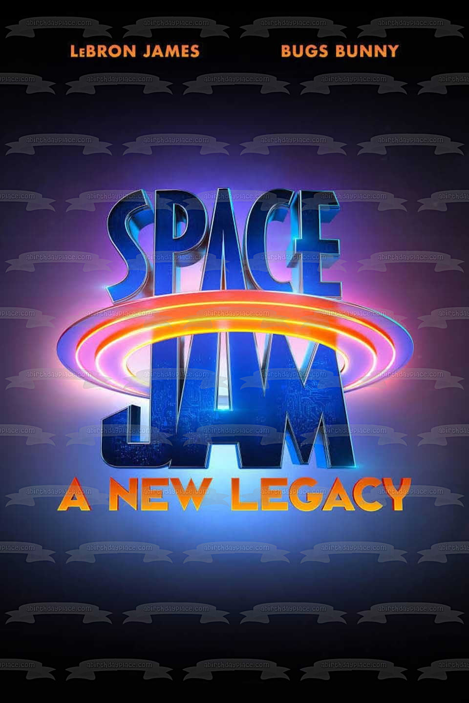 Space Jam a New Legacy - Póster de película animada de baloncesto comestible para decoración de tartas, imagen ABPID53762 