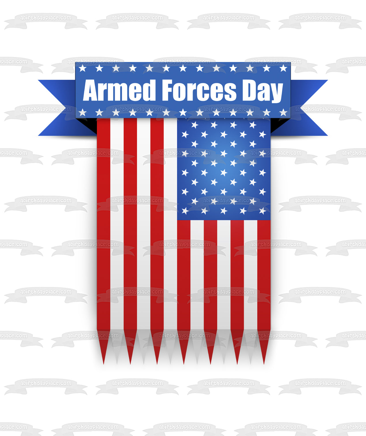 Armed Forces Day American Flag Edible Cake Topper Image ABPID53835