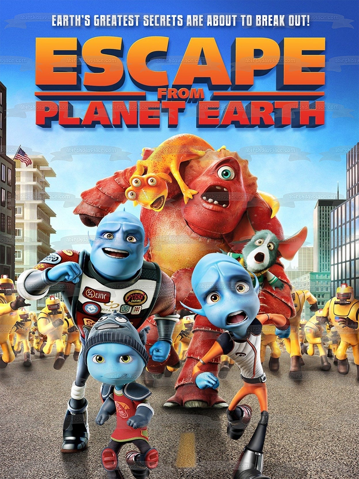 Escape from Planet Earth Scorch Gary Lena Kip Movie Poster Edible Cake Topper Image ABPID53838