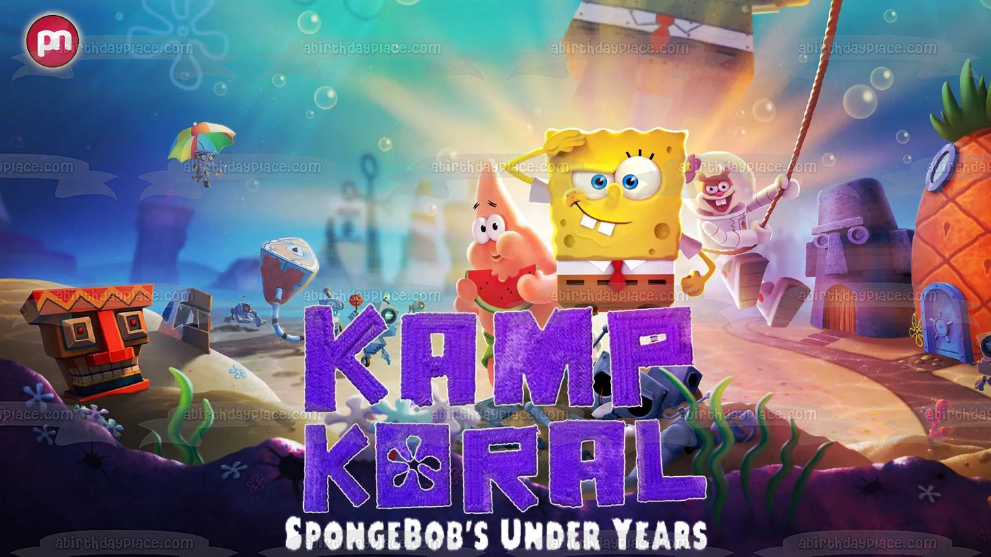 Kamp Koral: Los primeros años de Bob Esponja Patrick Sandy Imagen comestible para decoración de tarta ABPID53863 