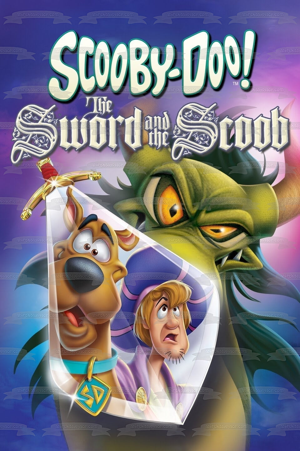 Scooby-Doo! The Sword and the Scoob Shaggy Green Dragon Edible Cake Topper Image ABPID53912