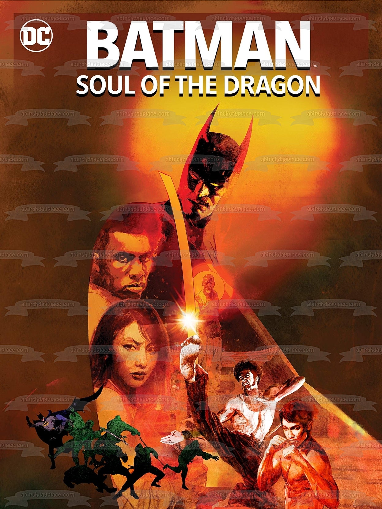 Póster de la película Batman Soul of the Dragon, decoración comestible para tarta, imagen ABPID53929 