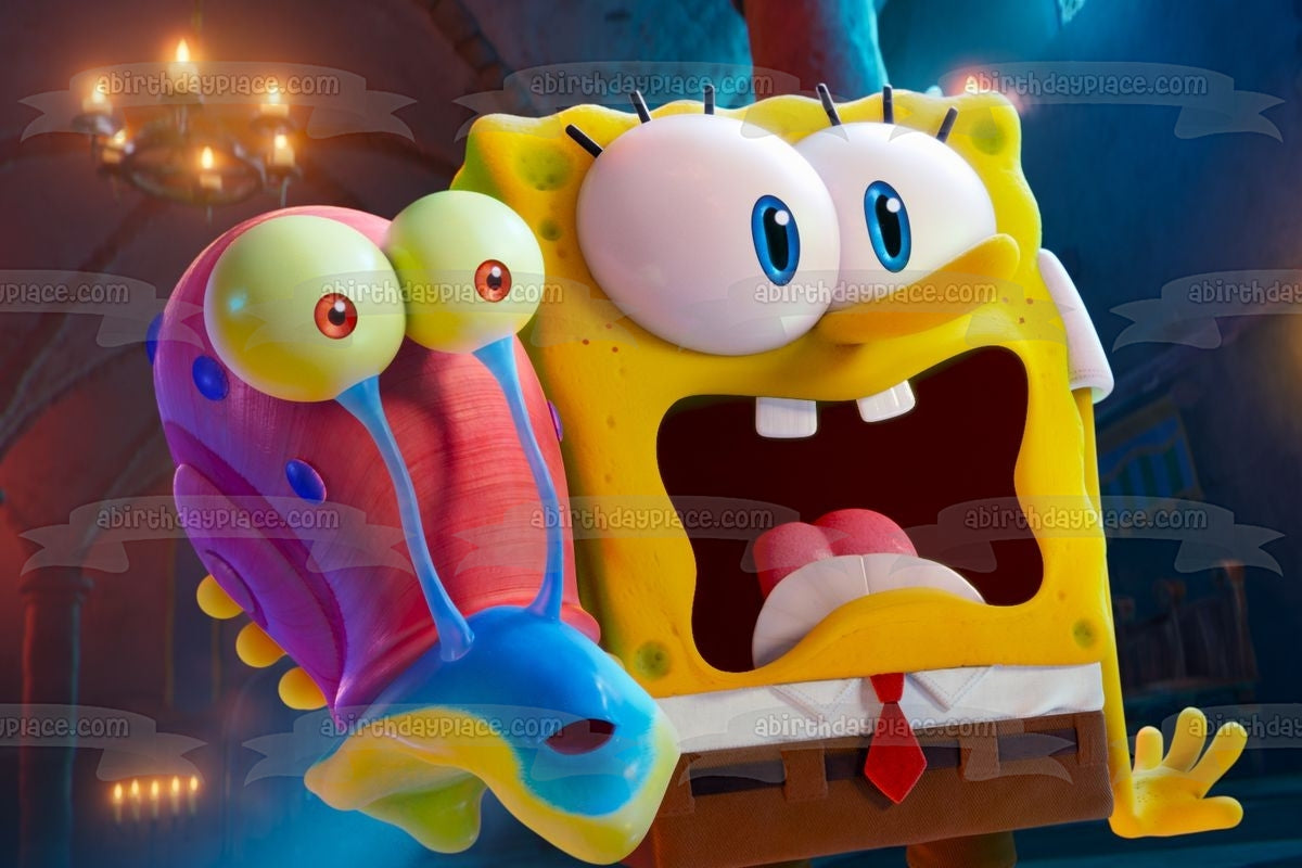 The SpongeBob Movie: Sponge on the Run SpongeBob Gary Edible Cake Topper Image ABPID54006