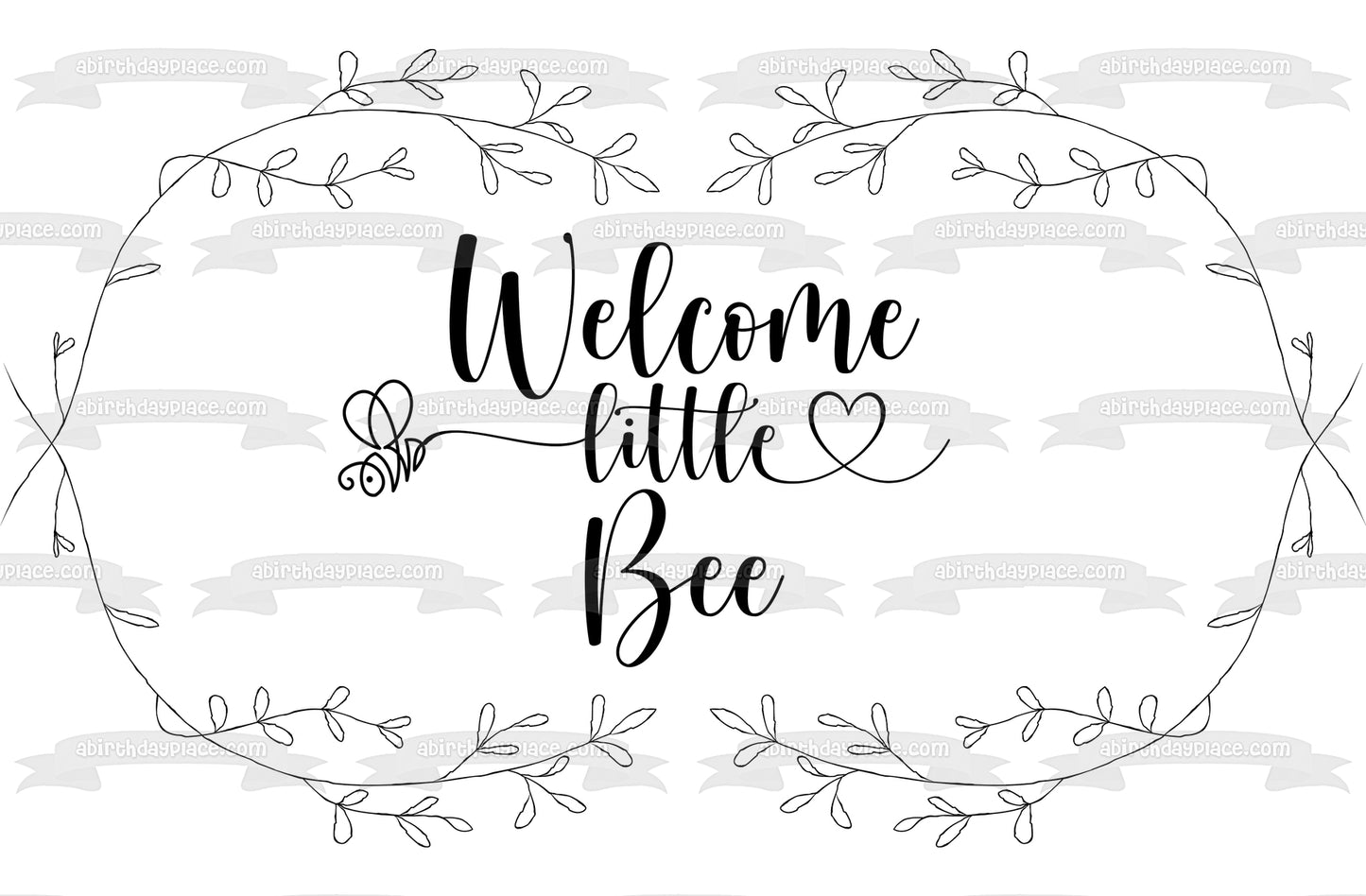 Welcome Little Bee Baby Shower Edible Cake Topper Image Edible Cake Topper Image ABPID54018