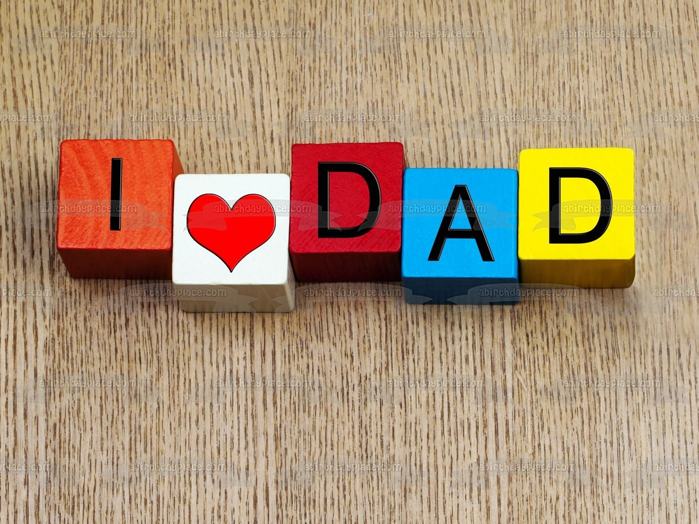 I Love Dad Kid's Blocks Edible Cake Topper Image ABPID54054