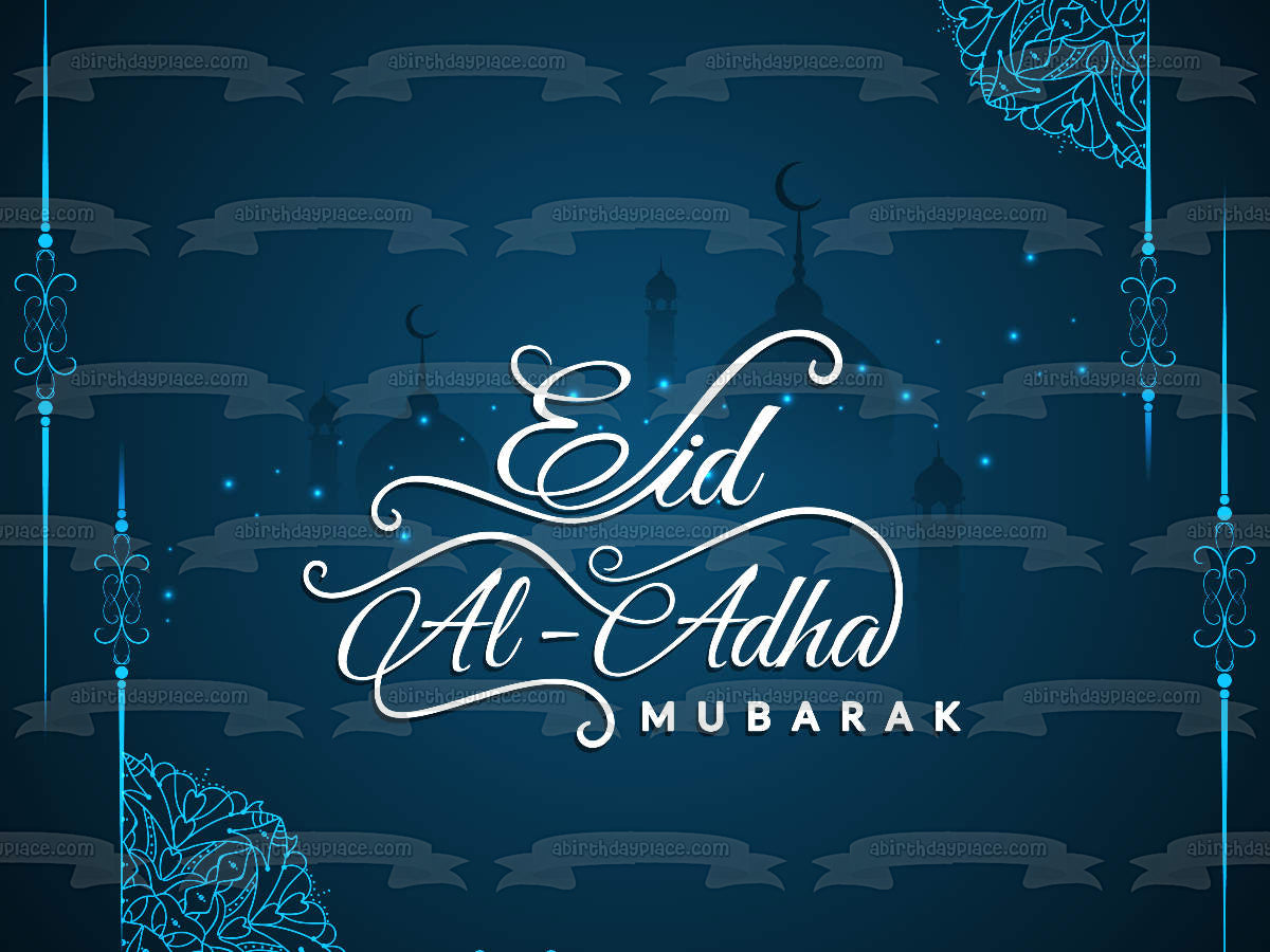 Imagen comestible para decoración de tarta Eid Al-Adha Mubarak ABPID54133 