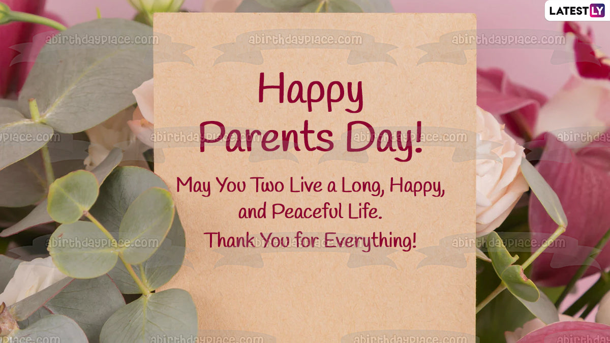 Happy Parents Day Flowers Edible Cake Topper Image ABPID54142