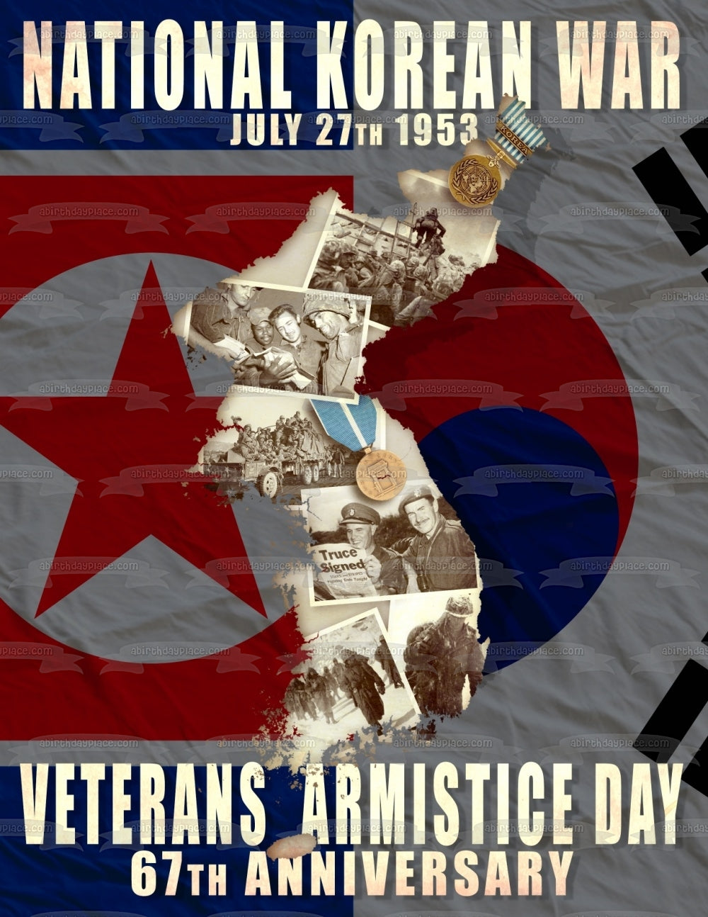 National Korean War Veterans Armistice Day 67th Anniversary Edible Cake Topper Image ABPID54145