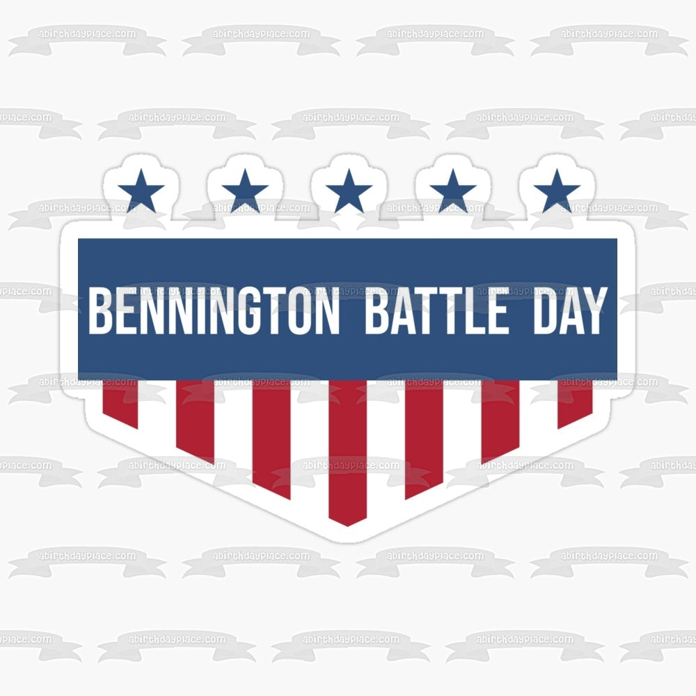 Bennington Battle Day Vermont American Flag Edible Cake Topper Image ABPID54168