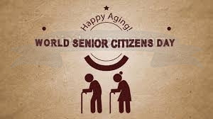 World Senior Citizens Day "Happy Aging!" Edible Cake Topper Image ABPID54177