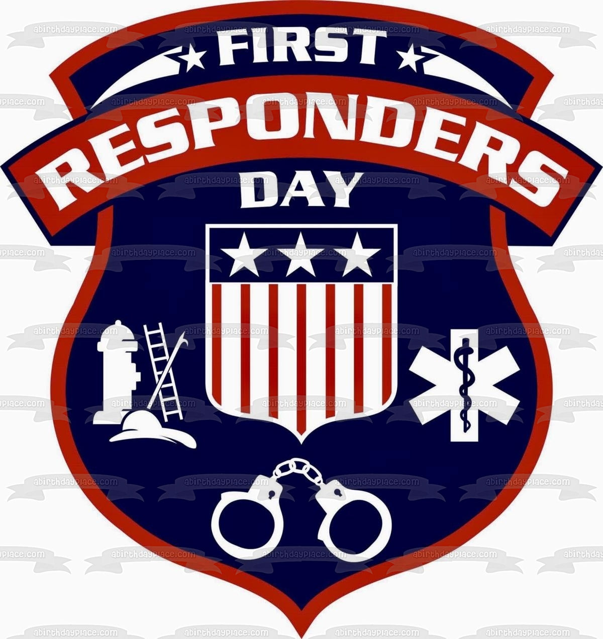 National First Responders Day First Responders Logo Edible Cake Topper Image ABPID54203