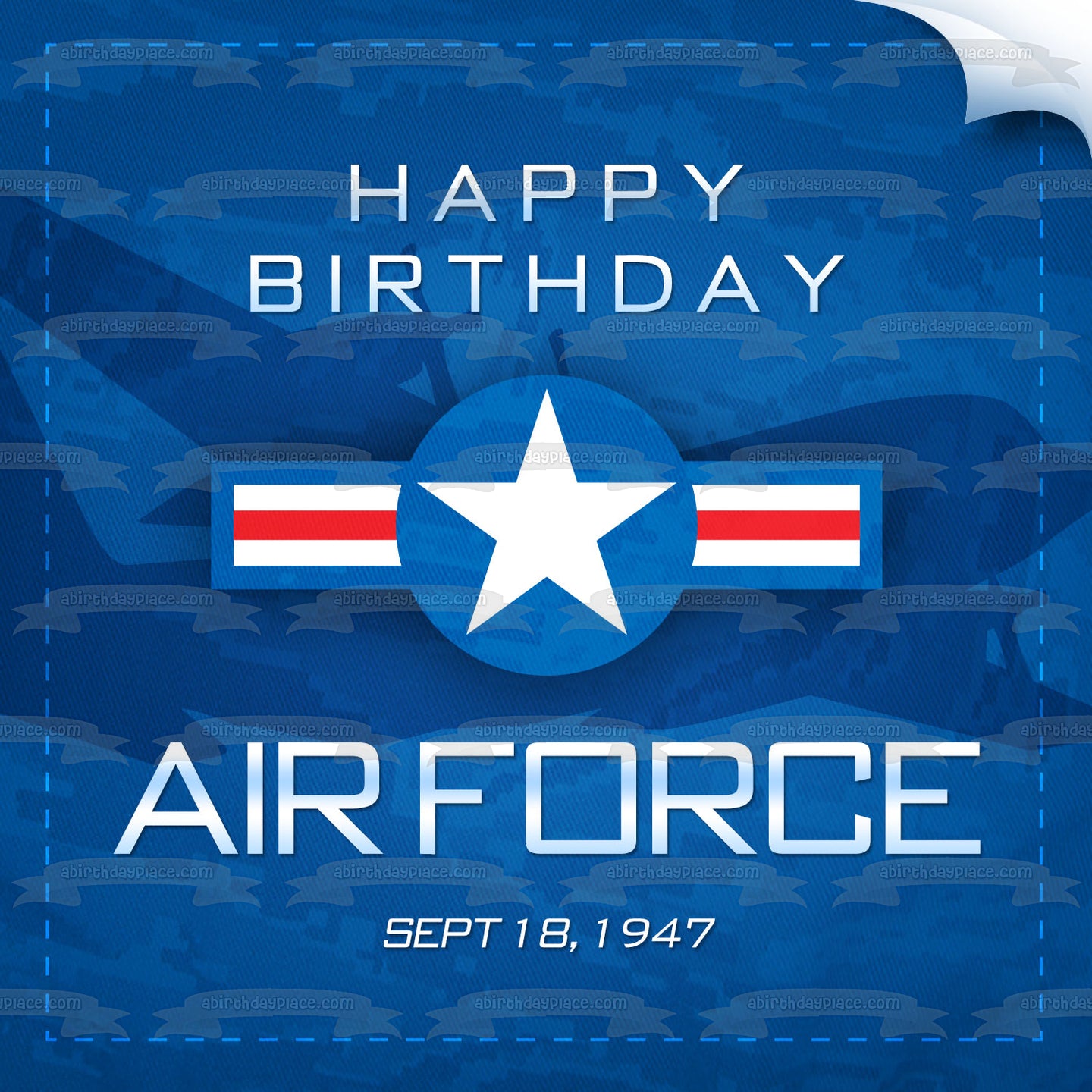 Feliz cumpleaños Fuerza Aérea de los Estados Unidos 18 de septiembre de 1947 Imagen comestible para tarta ABPID54231 