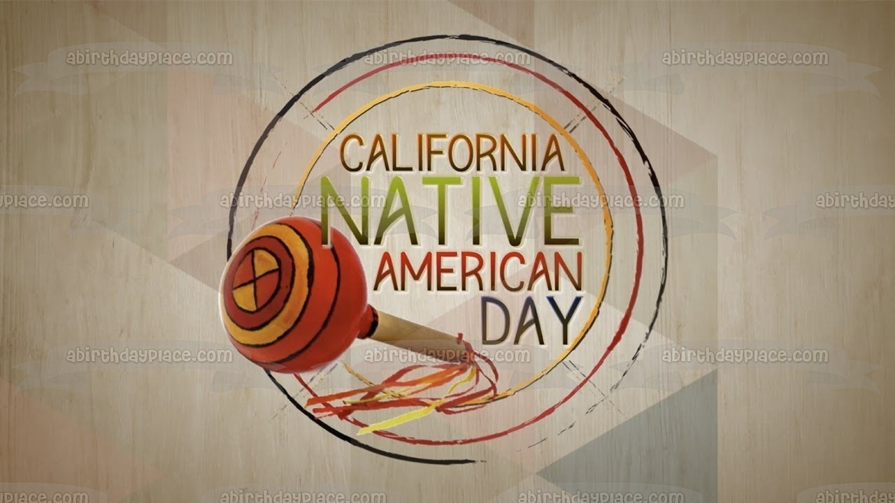 Imagen comestible para decoración de tarta del Día de los Nativos Americanos de California ABPID54241 