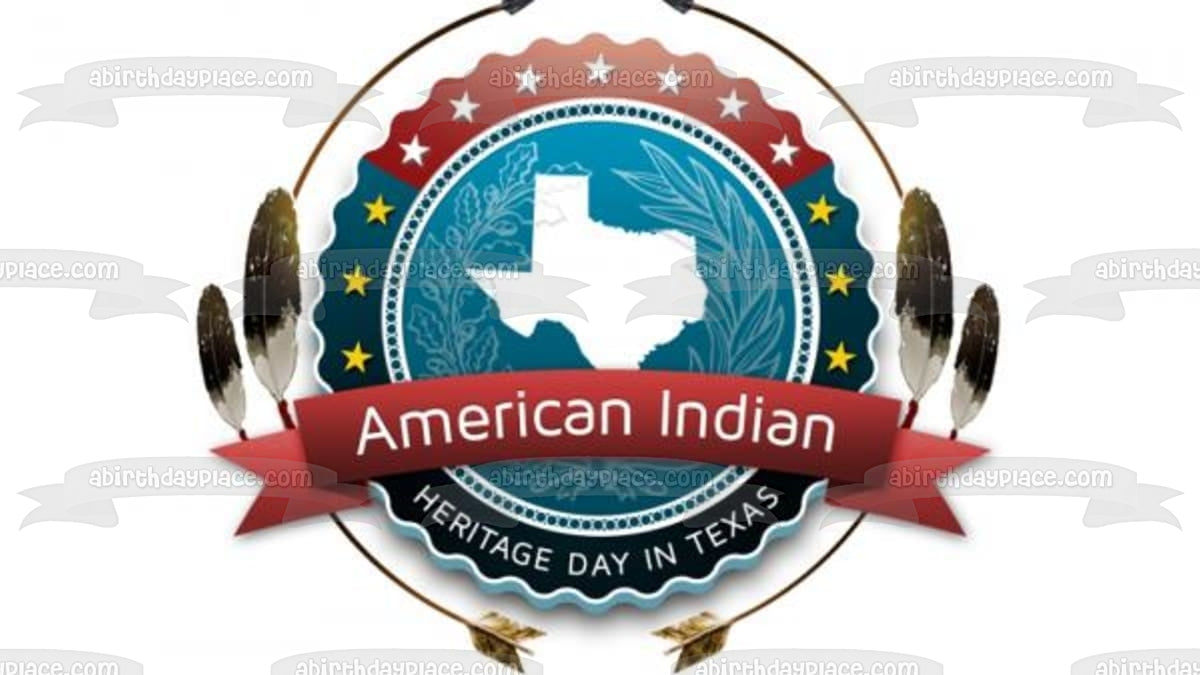 American Indian Heritage Day In Texas Texas State Seal Edible Cake Topper Image ABPID54244