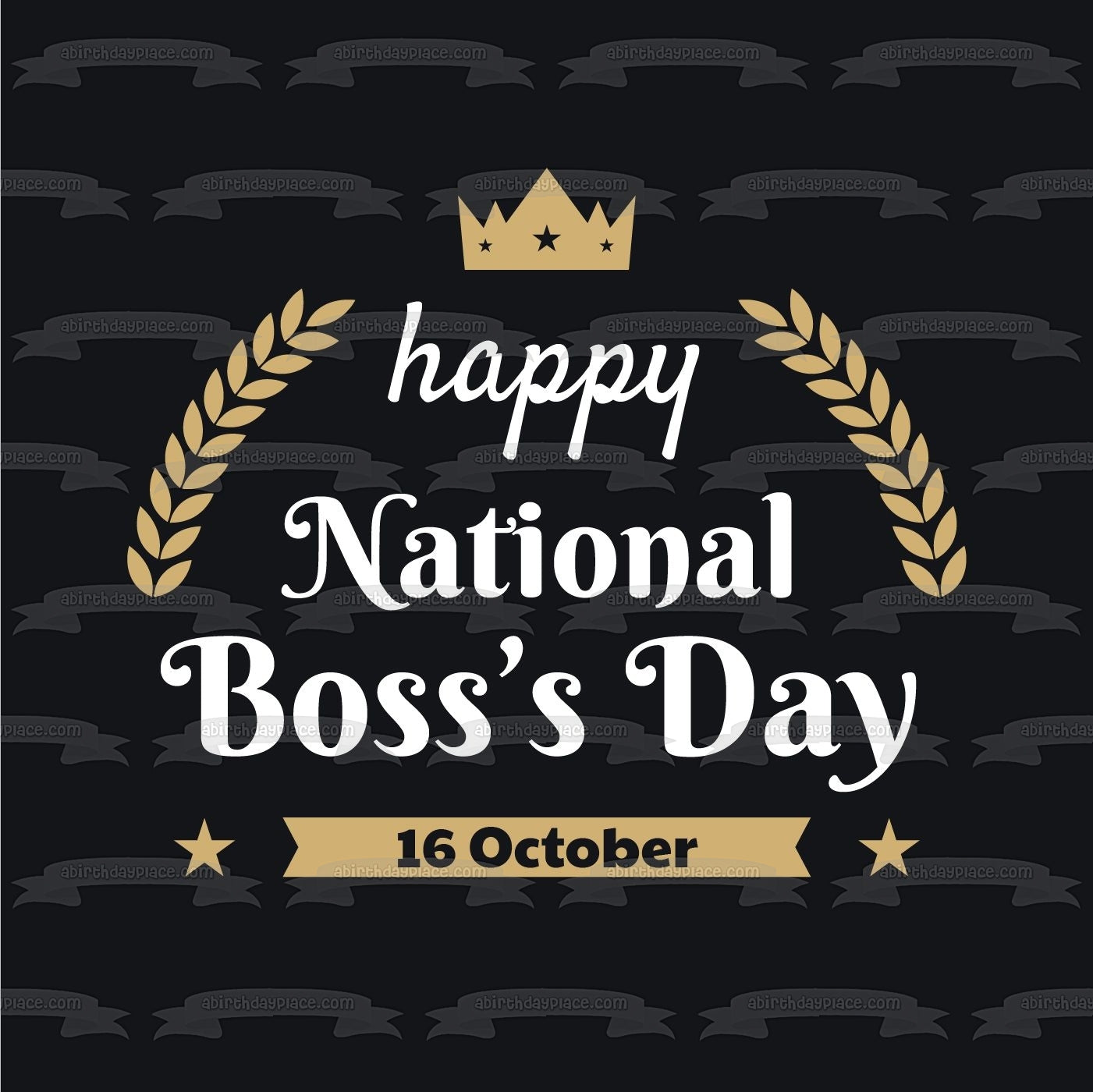 Happy National Boss's Day October 16th Edible Cake Topper Image ABPID54293