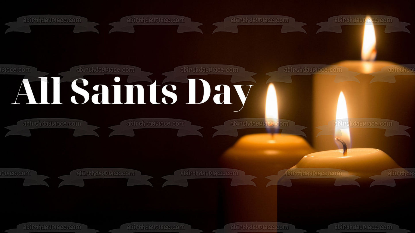 All Saints Day Candles Edible Cake Topper Image ABPID54331