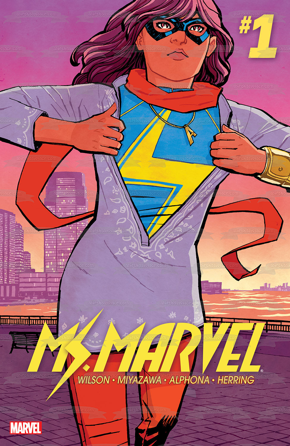 Ms. Marvel Edible Cake Topper Image ABPID54396