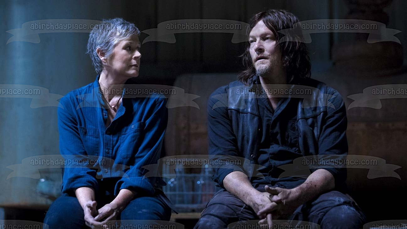 Imagen de decoración comestible para tarta de Daryl y Carol de The Walking Dead ABPID54430 