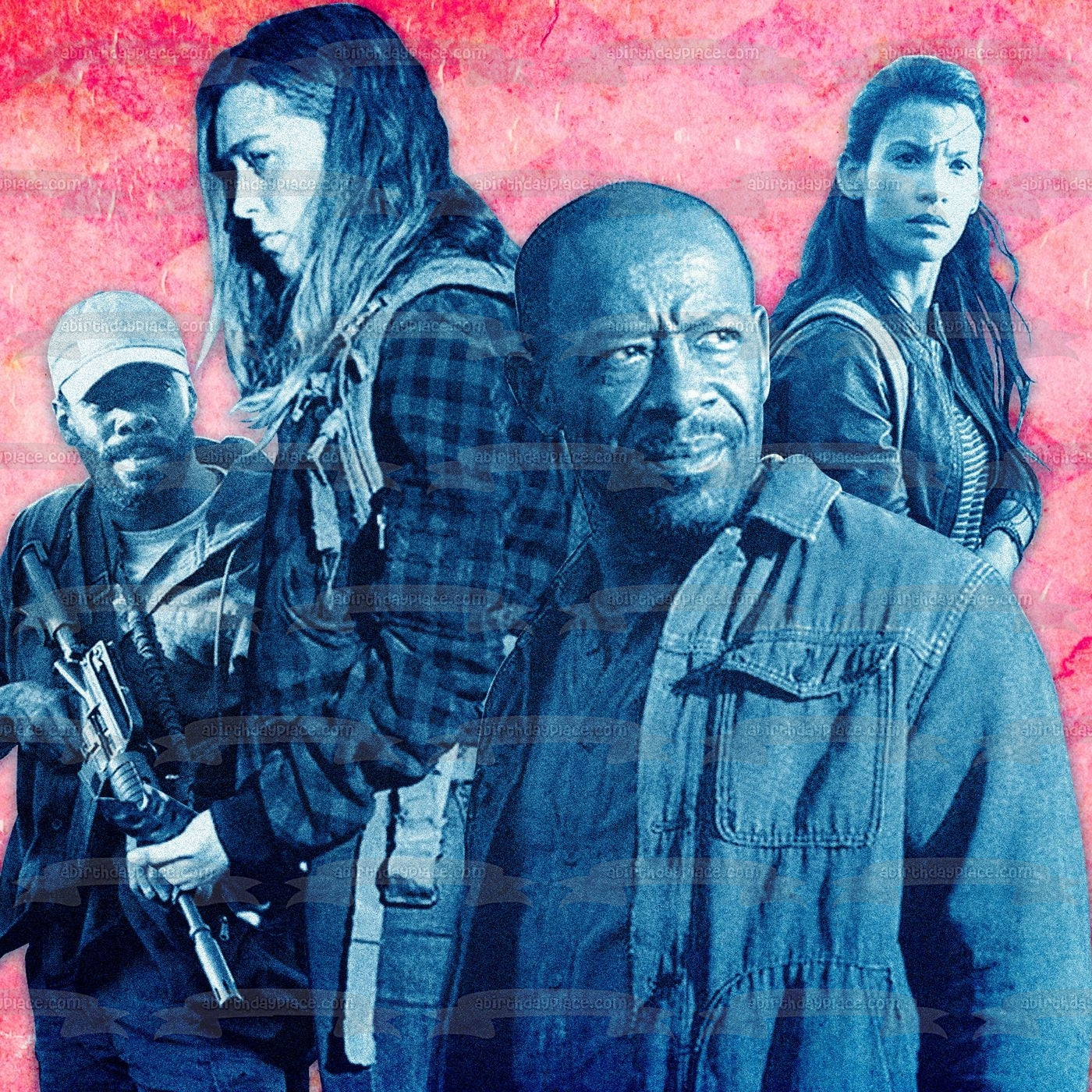 Fear the Walking Dead Morgan Alicia Victor Luciana Imagen comestible para decoración de tarta ABPID54463 