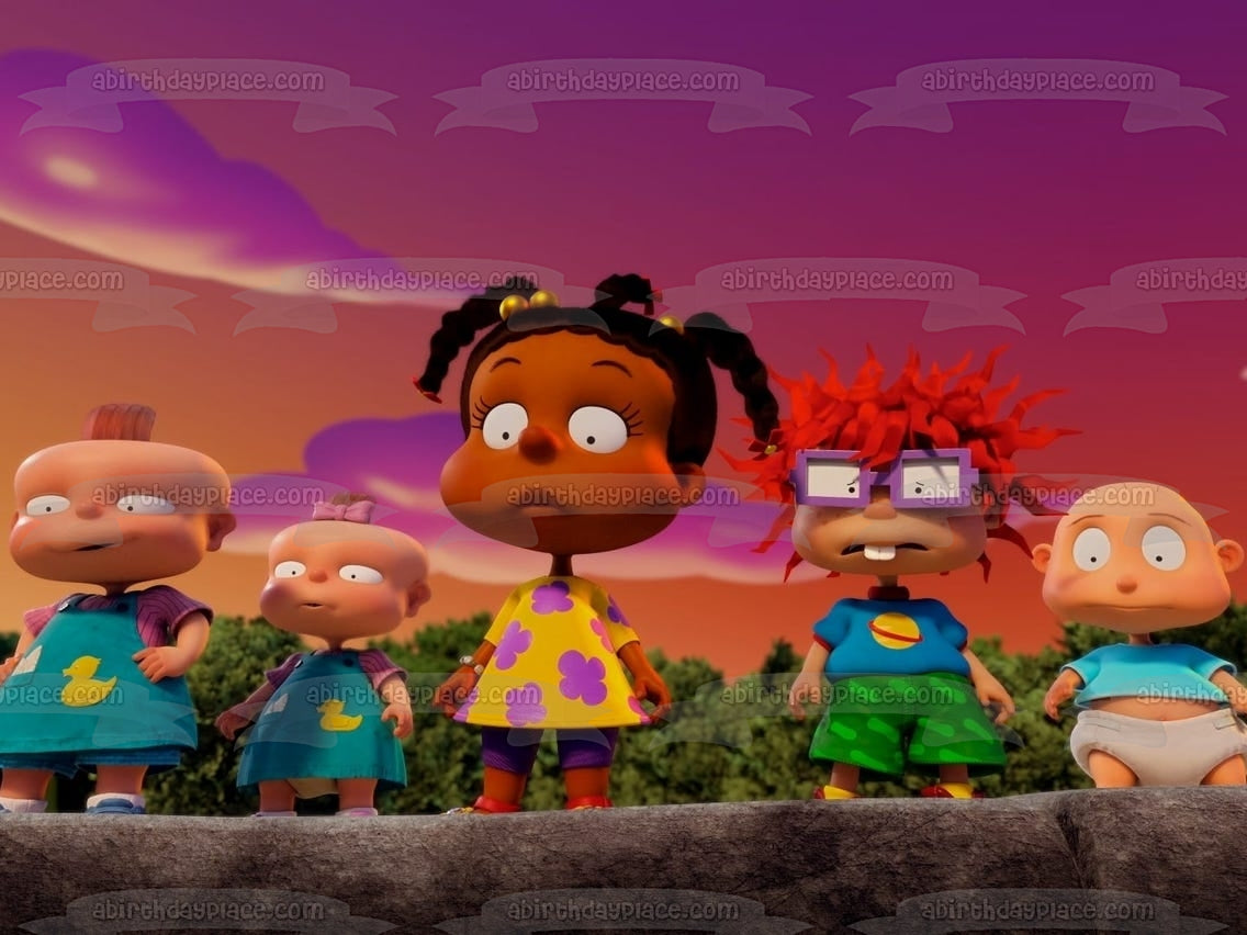 Imagen de decoración comestible para tarta de la serie animada de Rugrats Tommy Chuckie Phil Lil Susie ABPID54526 