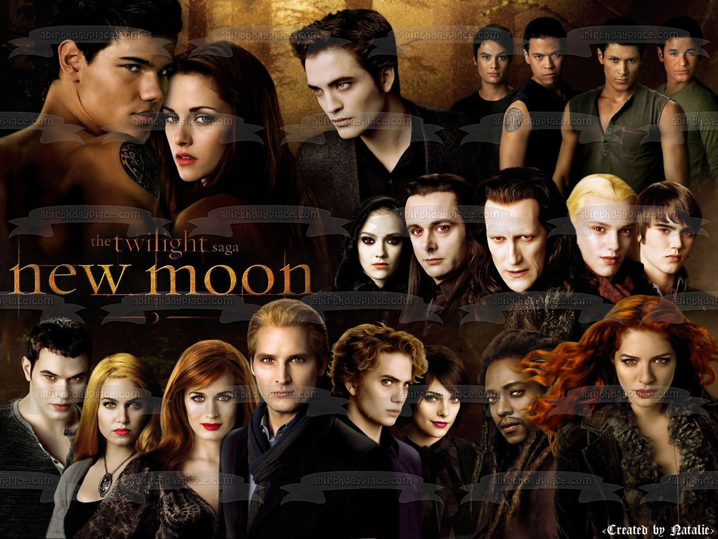 The Twilight Saga: New Moon Jacob Edward Bella Victoria Emmet Carlisle Esme Edible Cake Topper Image ABPID54555