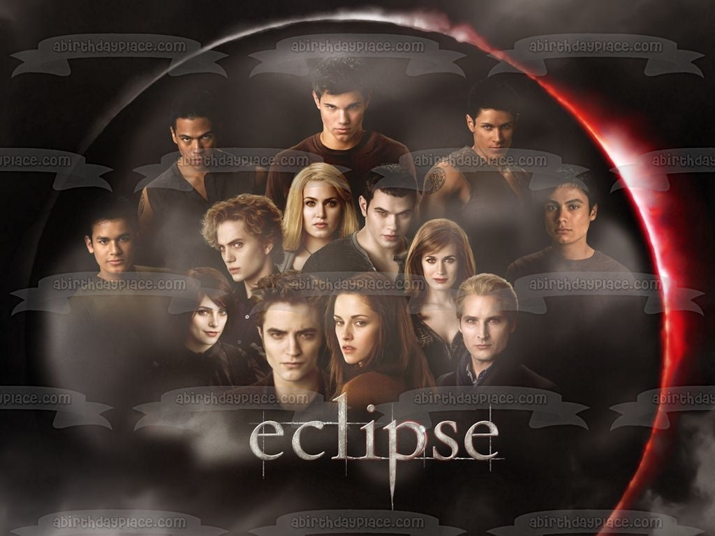 The Twilight Saga: Eclipse Bella Edward Jacob Rosalie Alice Jasper Emmet Carlisle Esme Edible Cake Topper Image ABPID54563