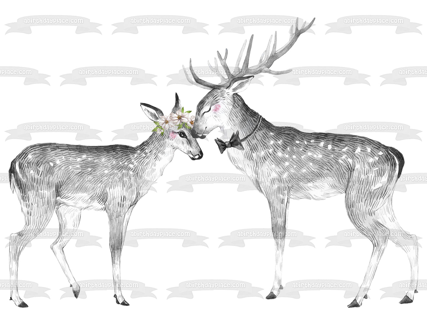 Imagen comestible para decoración de tarta Woodland Love Doe y Buck ABPID54607 