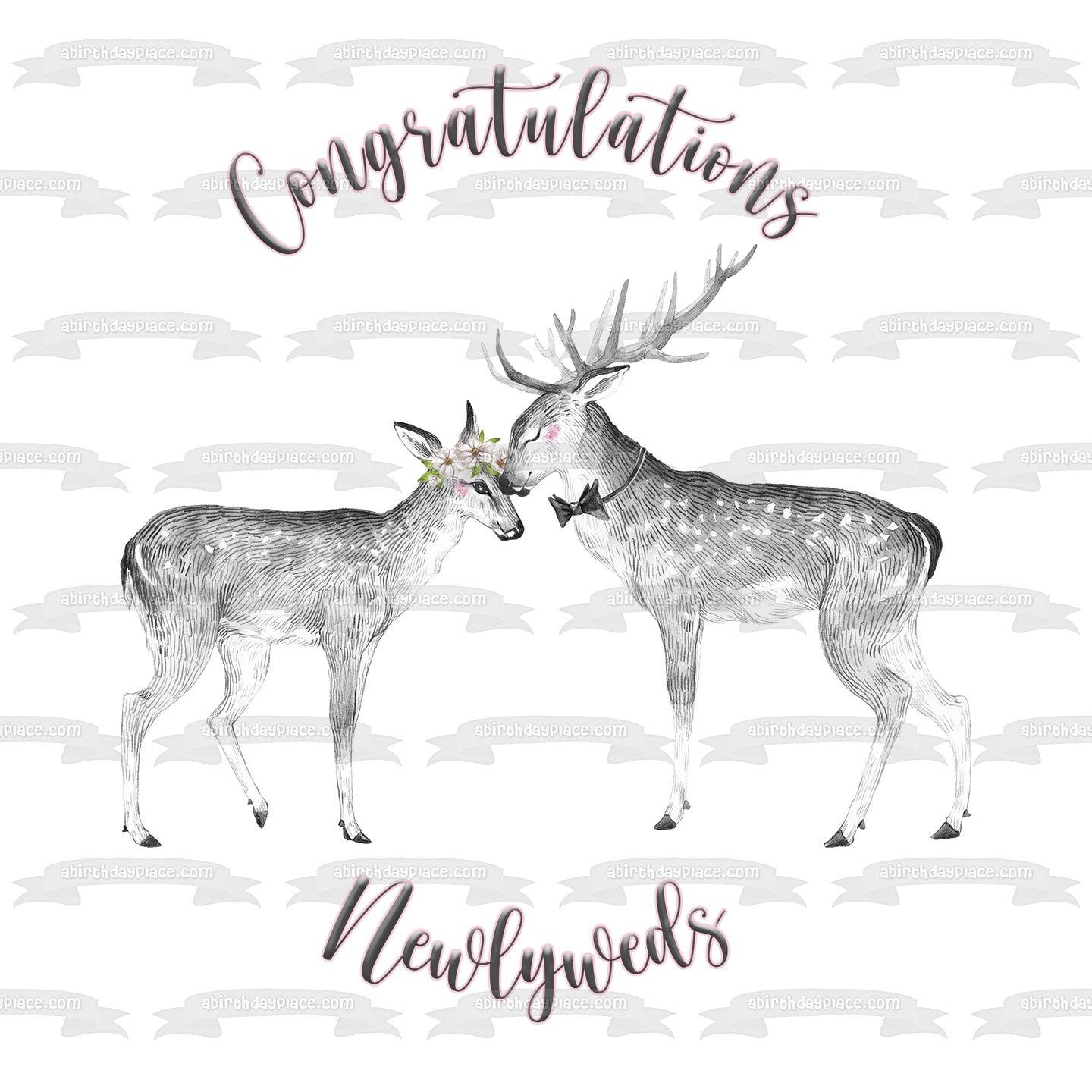 Imagen comestible para decoración de tarta Woodland Love Doe y Buck ABPID54607 