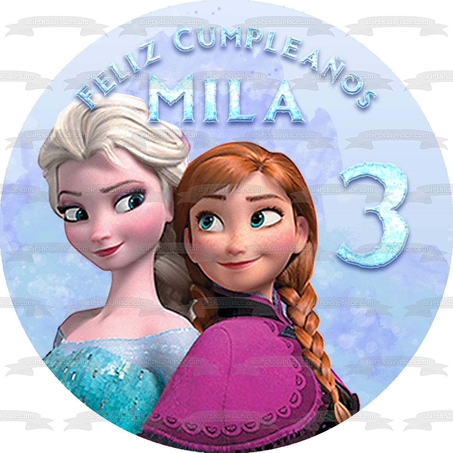 Adorno comestible para tarta de Elsa y Anna de Frozen de Disney, imagen ABPID54613 