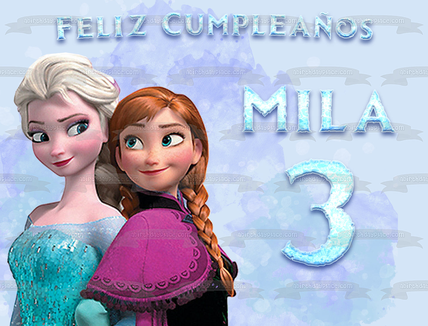 Adorno comestible para tarta de Elsa y Anna de Frozen de Disney, imagen ABPID54613 