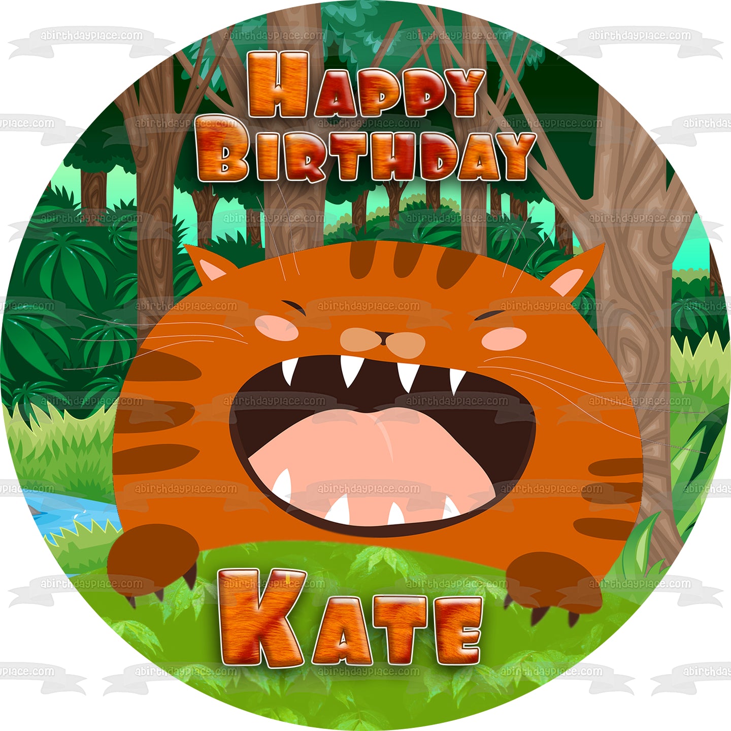 Happy Birthday Little Tiger Edible Cake Topper Image ABPID54614