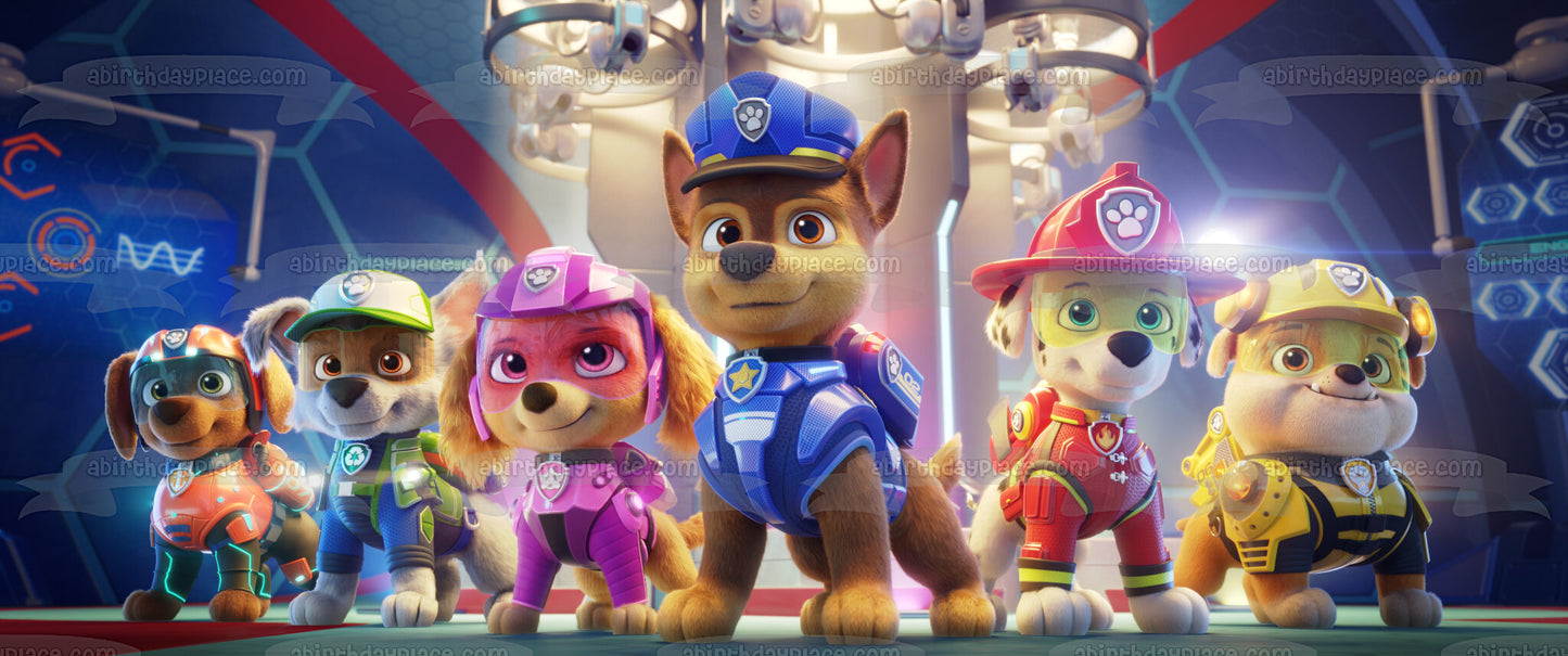 Paw Patrol: La película Zuma Rocky Skye Chase Marshall Rubble Adorno comestible para tarta Imagen ABPID54627 