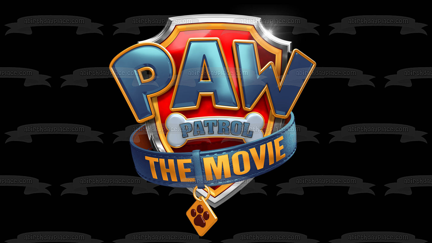 Paw Patrol: The Movie Logo Fondo negro Imagen comestible para decoración de tarta ABPID54629 