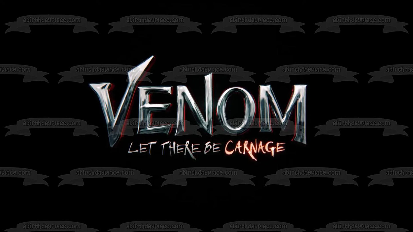 Venom: Let There Be Carnage Logo sobre fondo negro Imagen comestible para decoración de tarta ABPID54683 