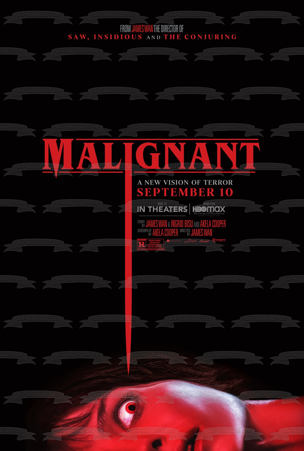 Malignant Movie Poster Madison Mitchell Edible Cake Topper Image ABPID54747