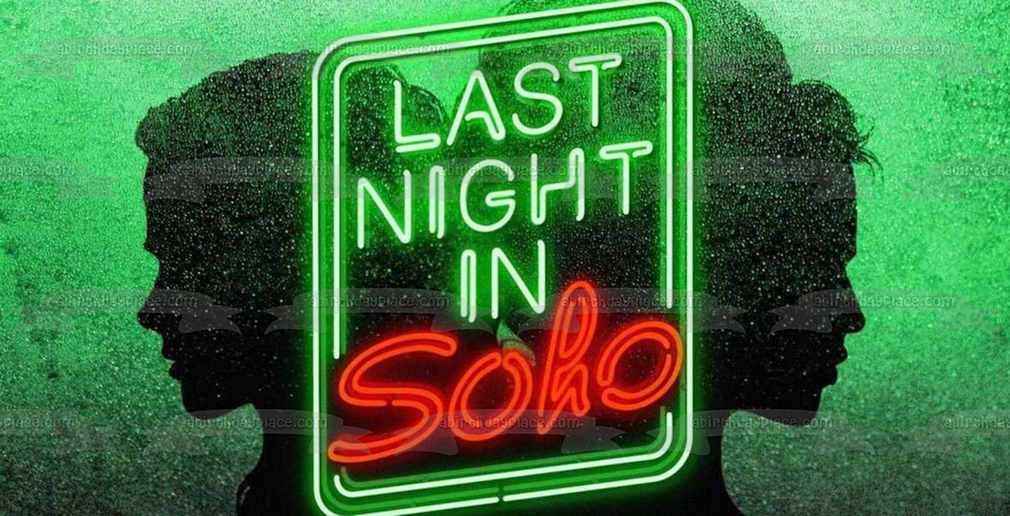 Logotipo de The Last Night In Soho sobre un fondo verde Imagen comestible para decoración de tarta ABPID54775 