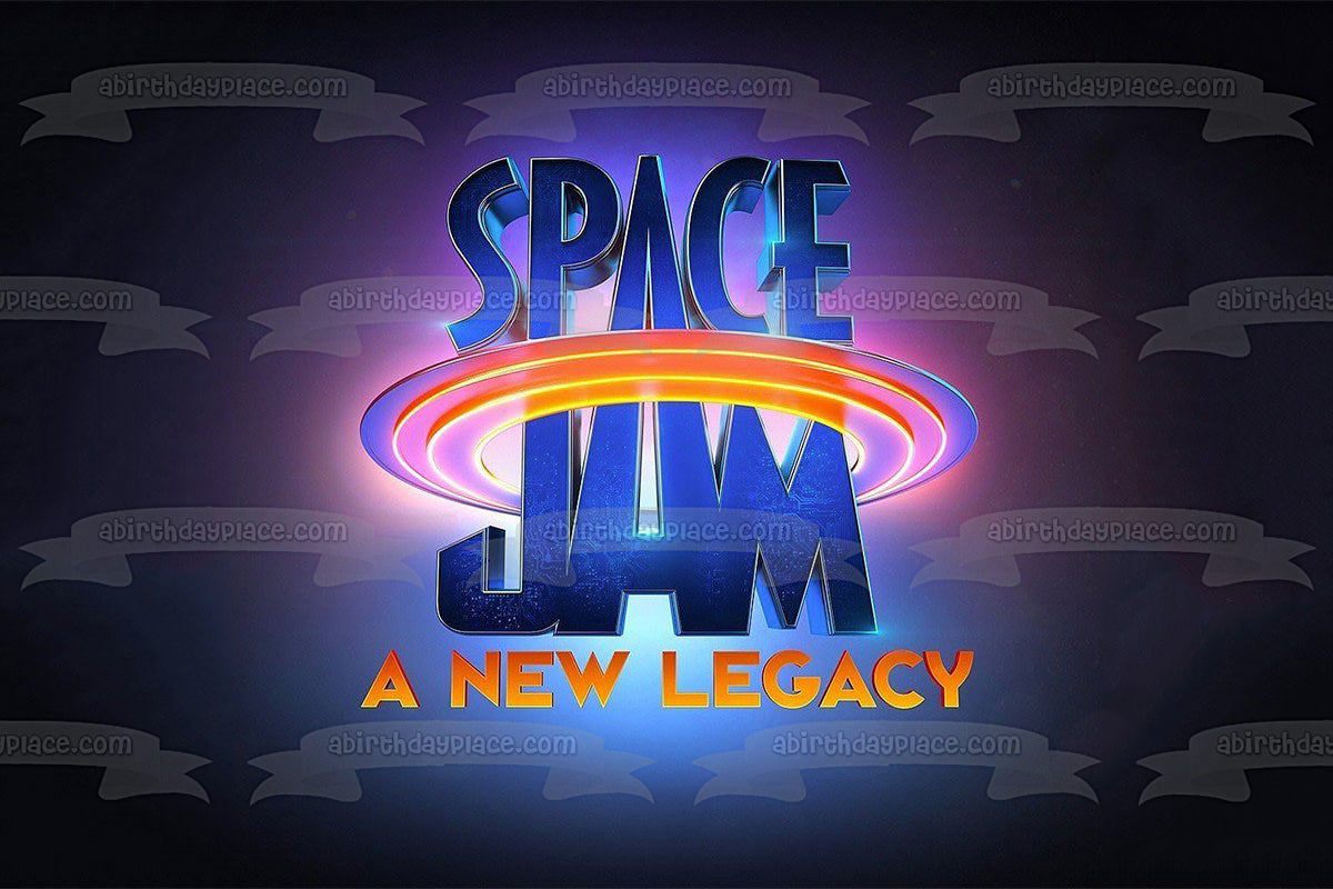 Imagen de decoración comestible para tarta con el logotipo de Space Jam: A New Legacy ABPID54861 