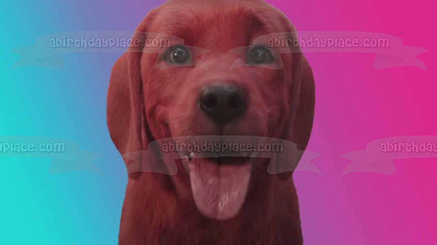 Clifford the Big Red Dog with a Tie Dye Background Edible Cake Topper Image ABPID54904