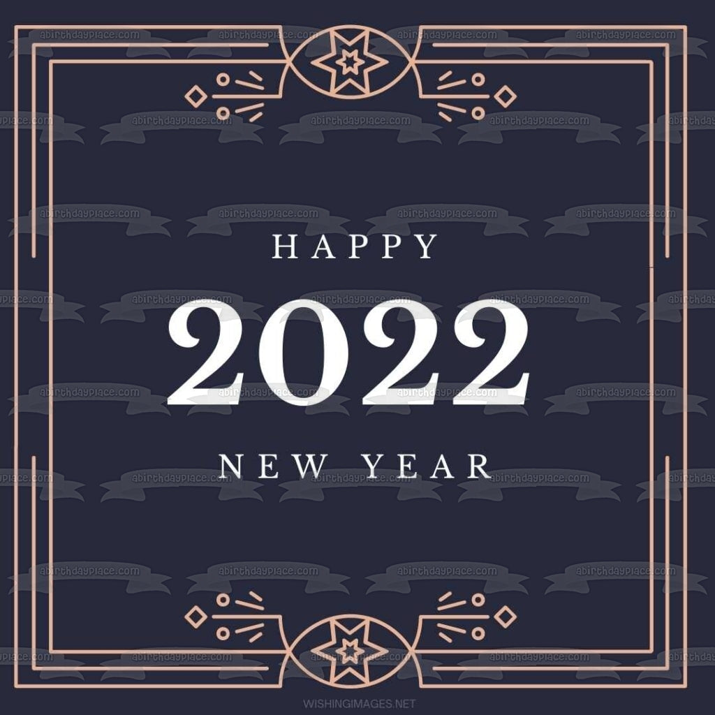 Happy New Year 2022 Edible Cake Topper Image ABPID55136