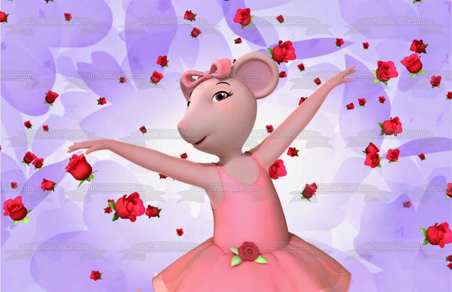 Angelina Ballerina the Next Steps Hearts and Roses Edible Cake Topper Image ABPID55311