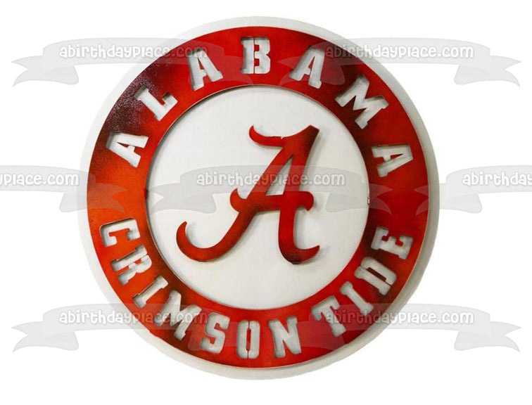 Imagen de decoración comestible para tarta con el logotipo desgastado de Alabama Crimson Tide ABPID55598 