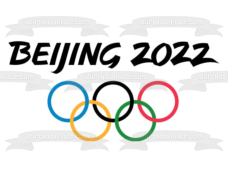 Imagen comestible para decoración de tarta con el logotipo de los Juegos Olímpicos de Beijing 2022 ABPID55610 