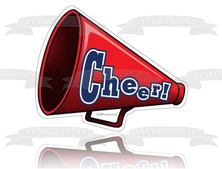 Cheerleading Megaphone Cartoon Illustration Edible Cake Topper Image ABPID55616