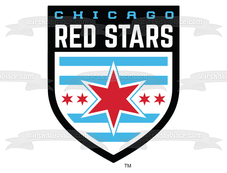 Nwsl Chicago Red Stars Soccer Club Logo Edible Cake Topper Image ABPID55631