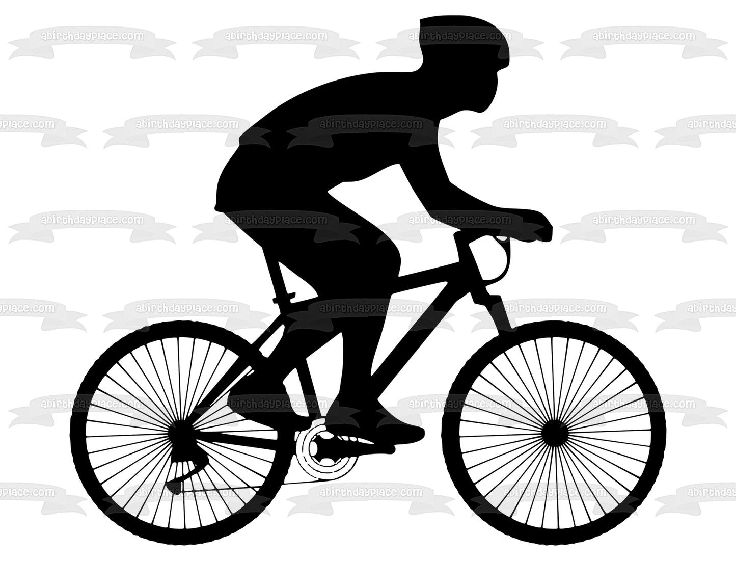 Bike Cycling Silhouette Edible Cake Topper Image ABPID55642